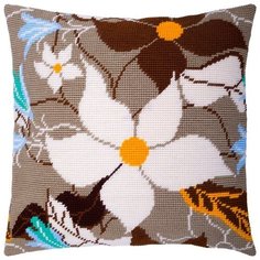 Подушка полукрестом чарiвниця арт. V215 Цветы ванили 40х40 см Brvsk