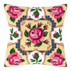 Подушка полукрестом чарiвниця арт. V43 Розы 40х40 см Brvsk