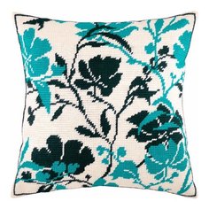 Подушка полукрестом чарiвниця арт. V128 Вечерние цветы 40х40 см Brvsk