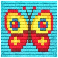 Набор для вышивания с вертикальным стежком STITCH ME арт.I008 Бабочка 15х15 см Brvsk