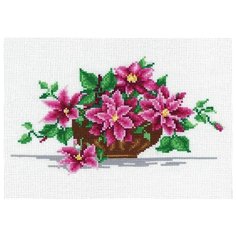 Набор для вышивания сделай своими руками арт.К-28 Клематисы 26х15 см
