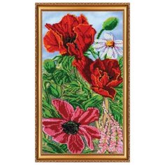 Набор для вышивания бисером абрис АРТ арт. AB-271 Дикие маки 3 24х45,5 см Abris ART