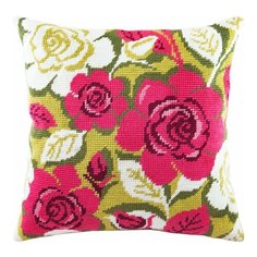 Подушка полукрестом чарiвниця арт. V96 Розы 40х40 см Brvsk