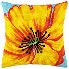 Подушка крестом чарiвниця арт. Z38 Жёлтый цветок 40х40 см Brvsk