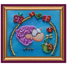 Набор для вышивания с магнитом абрис АРТ арт. AMA-094 Овца и улитка 8х7 см Abris ART