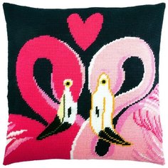 Подушка полукрестом чарiвниця арт. V222 Два фламинго 40х40 см Brvsk