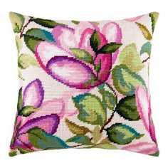 Подушка полукрестом чарiвниця арт. V127 Магнолия 40х40 см Brvsk