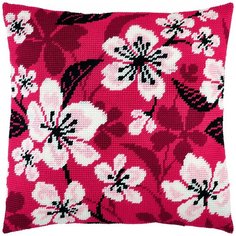 Подушка полукрестом чарiвниця арт. V246 Вишнёвый цвет 40х40 см Brvsk