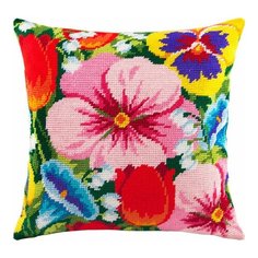 Подушка полукрестом чарiвниця арт. V95 Цветочная клумба 40х40 см Brvsk