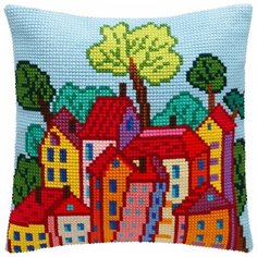 Подушка крестом чарiвниця арт. Z52 Итальянский городок 40х40 см Brvsk