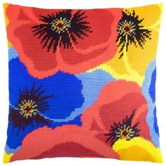 Подушка полукрестом чарiвниця арт. V234 Маки 40х40 см Brvsk
