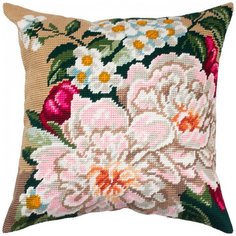 Подушка полукрестом чарiвниця арт. V333 Пионы 40х40 см Brvsk