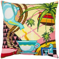 Подушка полукрестом чарiвниця арт. V314 Чаепитие 40х40 см Brvsk