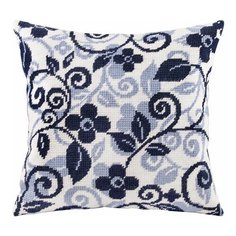 Подушка полукрестом чарiвниця арт. V86 Флористические завитки 40х40 см Brvsk