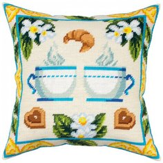 Подушка полукрестом чарiвниця арт. V338 Чай с лимоном 40х40 см Brvsk