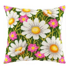 Подушка полукрестом чарiвниця арт. V97 Ромашки 40х40 см Brvsk