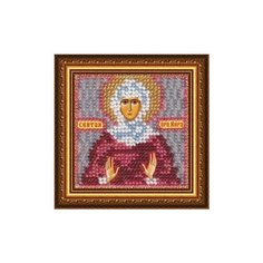 Набор для вышивания вышивальная мозаика арт. 076ПМИ Св.Прпд. Кира 6,5х6,5см