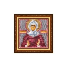 Набор для вышивания вышивальная мозаика арт. 076ПМИ Св.Прпд. Кира 6,5х6,5см