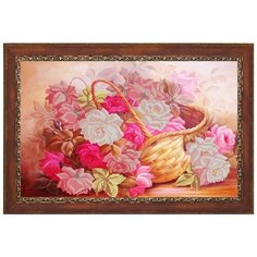 Рисунок на ткани (Бисер) конёк арт. 9723 Корзина с розами 29х39 см