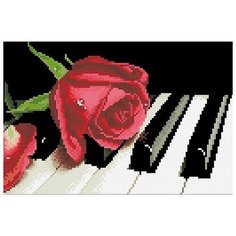 Алмазная мозаика Паутинка Роза на рояле, 35*20 см (ПАУ.М245)