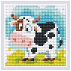 Набор алмазной мозаики Риолис «Бычок на лугу» 10*10см