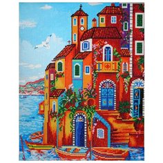 Алмазная картина-раскраска - Вилла у моря RA018 Color KIT
