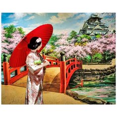 Алмазная мозаика Ah5391 Японский сад 40х50 Алмазное хобби