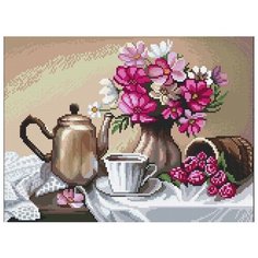 Алмазная мозаика Ah5461 Чай с малиной 30х40 Алмазное хобби