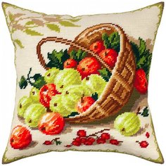 Подушка полукрестом чарiвниця арт. V343 Лукошко с крыжовником 40х40 см Brvsk