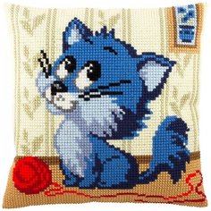 Подушка крестом чарiвниця арт. Z71 Маленький котик 40х40 см Brvsk