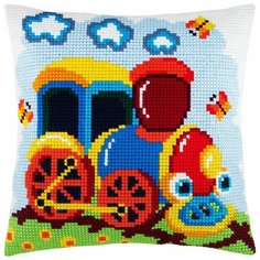 Подушка крестом чарiвниця арт. Z42 Паровоз 40х40 см Brvsk