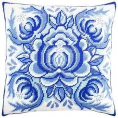 Подушка полукрестом чарiвниця арт. V224 Гжель 40х40 см Brvsk
