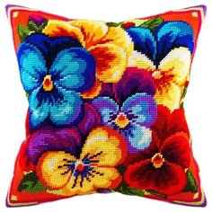Подушка полукрестом чарiвниця арт. V62 Радуга фиалок 40х40 см Brvsk