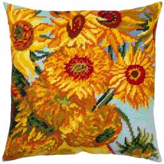 Подушка полукрестом чарiвниця арт. V306 Подсолнухи 40х40 см Brvsk