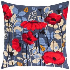 Подушка полукрестом чарiвниця арт. V194 Маки 40х40 см Brvsk