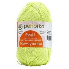Пряжа Пехорка Жемчужная, 50 % хлопок, 50 % вискоза, 100 г, 425 м, 483 незрелый лимон