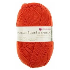 Пряжа Пехорка Австралийский меринос, 95 % мериносовая шерсть, 5 % акрил, 100 г, 400 м, 189 ярко-оранжевый