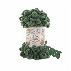 Пряжа для вязания Ализе Puffy (100% микрополиэстер) 5х100г/9.5м цв.532 зеленая трава Alize