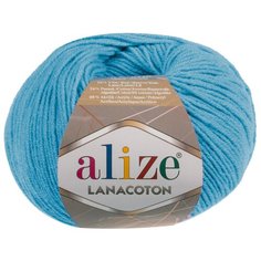 Пряжа для вязания Ализе Lana Coton (26% шерсть, 26% хлопок, 48% акрил) 10х50г/160м цв.287 бирюзовый Alize