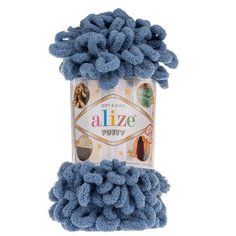 Пряжа для вязания Ализе Puffy (100% микрополиэстер) 5х100г/9.5м цв.374 голубой Alize