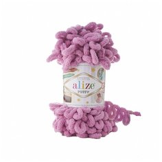 Пряжа для вязания Ализе Puffy (100% микрополиэстер) 5х100г/9.5м цв.098 сухая роза Alize