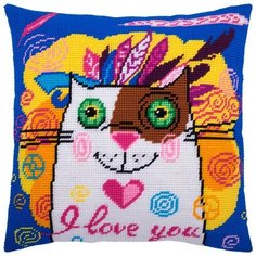 Подушка полукрестом чарiвниця арт. V218 Любимый кот 40х40 см Brvsk