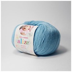 Пряжа Alize Baby Wool (Беби Вул) 128 морская вода 40% шерсть, 20% бамбук, 40% акрил 50г 175м 5шт