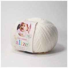 Пряжа Alize Baby Wool (Беби Вул) 62 молочный 40% шерсть, 20% бамбук, 40% акрил 50г 175м 5шт