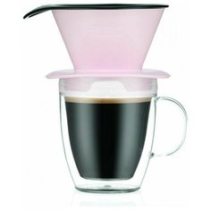 Набор термобокал и кофейник с фильтром Pour Over 2 в 1, клубничный Bodum