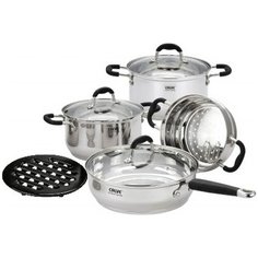 Набор посуды для приготовления из нержавеющей стали 8 предметов Calve
