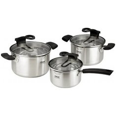 Набор кастрюль из нержавеющей стали 6 предметов CALVE, серебристый