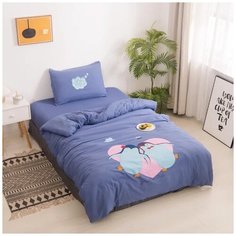 Детский комплект постельного белья Mency MCd-006 Сатин жатка, 1,5 спальный, наволочка 50х70, Пингвины