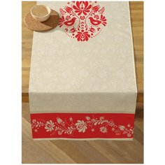 Дорожка на стол 45х140 см Узоры красная sfer.tex