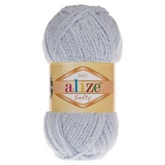 Пряжа Alize Softy (Софти) 416 серый 100% микрополиэстер 50г 115м 5шт